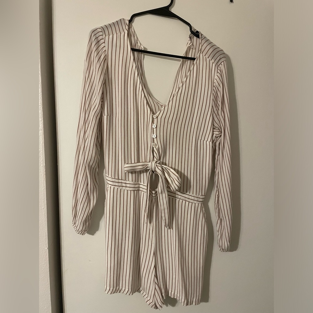 Abercrombie & Fitch burgundy striped romper